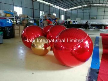 Red Color 15ft Flying Helium Inflatable Mirror Balloon For Christmas Decoration