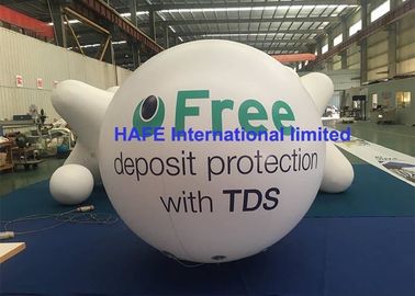 PVC Helium Sky Inflatable Advertising Balloon With Lighting And Branding