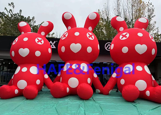 3.2 M High Decorative Inflatable Advertising Balloon Decorated Rabbits 220V