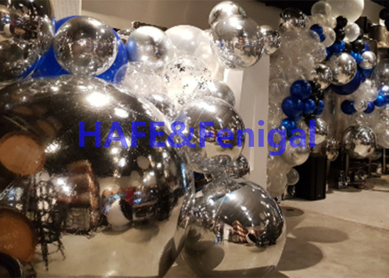 700w Durable Hanging Inflatable Balloon Decoration Mirror Ball For Advertising 3m