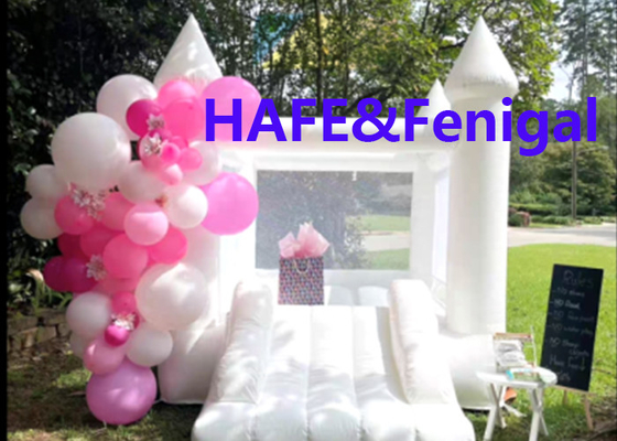 Custom White Inflatable Wedding Bounce Castle House Waterproof