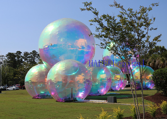 Outdoor Bubble Mirror Balls For Rainbow Inflatable Shape Balloon 3.5m