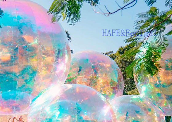 PVC Inflatable Reflective Bubble Ball / Rainbow Inflatable Mirror Ball Colorful