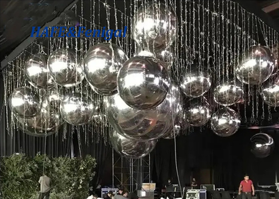 Giant Gold PVC Inflatable Mirror Ball Sphere Decorative Silver Colorful