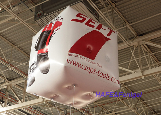 Customized Cube Helium Balloon Light With Full Logo Printing Flight Advertising