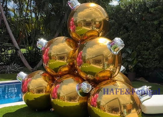 Indoor Outdoor Inflatable Christmas Ornaments Mirror Ball Balloons For Festival Activities