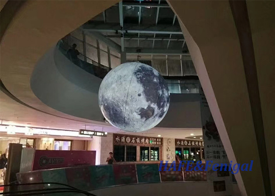 4.5m Lighted Inflatable Planet Moon Inflatables Balloon Art  For Advertisement Decoration
