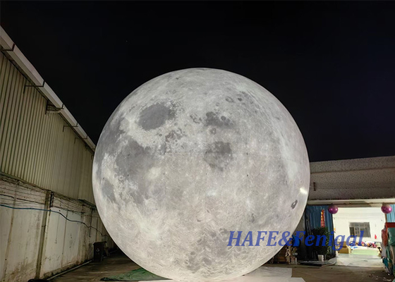 4.5m Lighted Inflatable Planet Moon Inflatables Balloon Art  For Advertisement Decoration