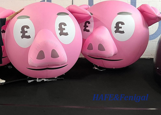 Customizable 2m Helium Inflatable Ball Pink Cartoon Pig Advertising And Marketing
