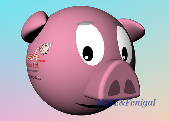 Customizable 2m Helium Inflatable Ball Pink Cartoon Pig Advertising And Marketing