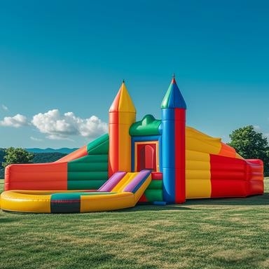 CE Certification 50X60X70 Cm Outdoor Inflatable Castle Slide / Kids Inflatable Bouncy Castle With Water Slide Combo