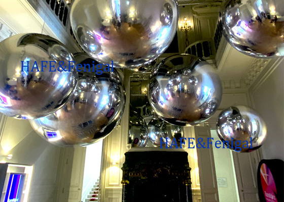 PVC Sealed Inflatable Mirror Ball Metallic Pearlescent Inflatable Spheres 1.5m-3m  Event Exhibition Decoration