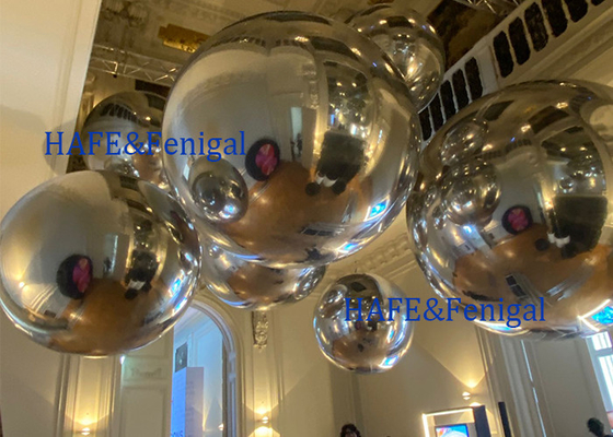 PVC Sealed Inflatable Mirror Ball Metallic Pearlescent Inflatable Spheres 1.5m-3m  Event Exhibition Decoration