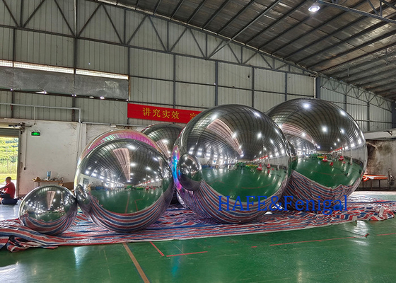 PVC Sealed Inflatable Mirror Ball Metallic Pearlescent Inflatable Spheres 1.5m-3m  Event Exhibition Decoration