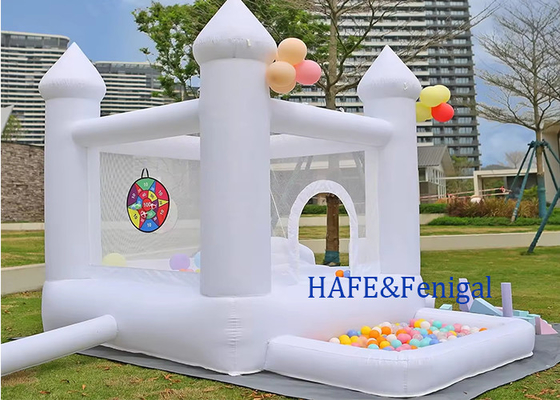 White Bounce House Inflatable Trampoline Jumping Castle With Slide Made Of  Durable Material