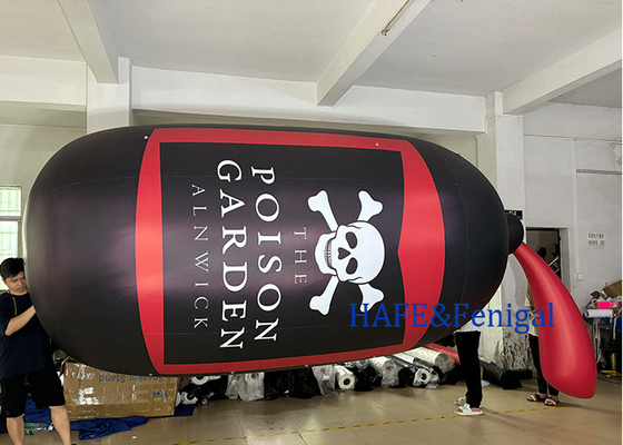 Inflatable Pvc Poison Bottle  Balloon 5.8m Long And 1.8 Dia Logo Printing Branding Advertising