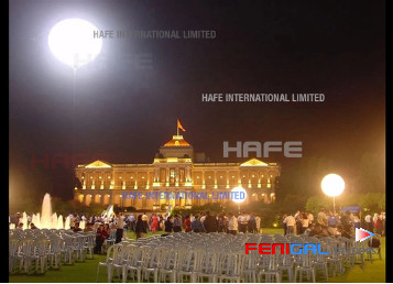 5 M / 16.4 Ft Big LED/HMI Moon Helium event lighting balloon for Outdoor Events with Customized Advertising Logo