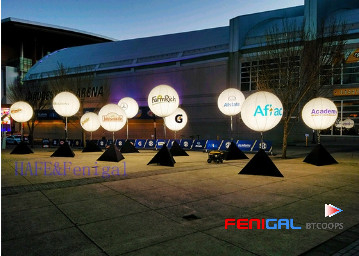 Customizable 220V LED Inflatable Event Lighting Balloon For Exhibition Decoration Hangable Design