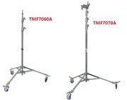 Stainless Steel Lighting Stand Tripod Easy Height Adjustment With Flexible Casters