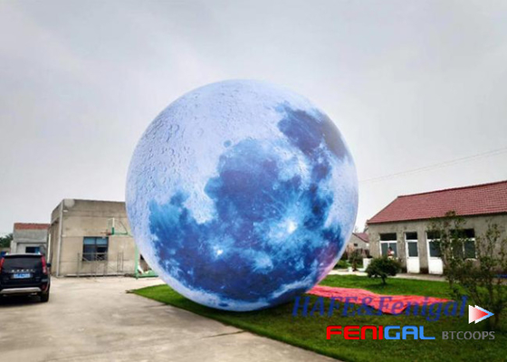 4.5m Lighted Inflatable Planet Moon Event Lighting Balloon For Advertisement Decoration