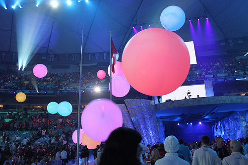 1m 2m Inflatable LED Light Ball For Sporting Events And Concerts Crowd Bounce Spheres