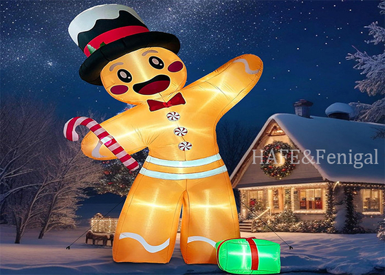 Christmas Inflatable Christmas Decorations Snowman Penguin Gingerbread Man with LED Mood Light