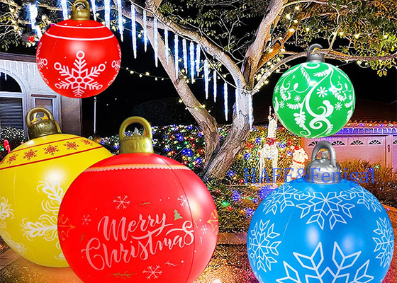 24 Inch PVC Inflatable Christmas Ball LED Light and Remote Control Indoor Outdoor Christmas Decoration