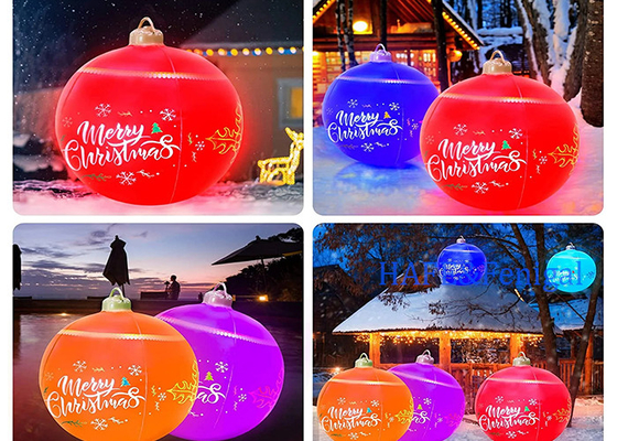 24 Inch PVC Inflatable Christmas Ball LED Light and Remote Control Indoor Outdoor Christmas Decoration