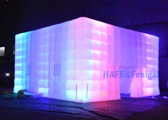 Large LED Inflatable Cube Lighting Tent for Party Event Exhibition Display Advertising Business (26.25 x 26.25 x16.5ft)