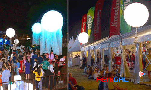 Eye Catching Inflatable Event Lighting 220V LED Balloons For Exhibitions