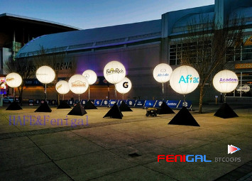 Eye Catching Inflatable Event Lighting 220V LED Balloons For Exhibitions