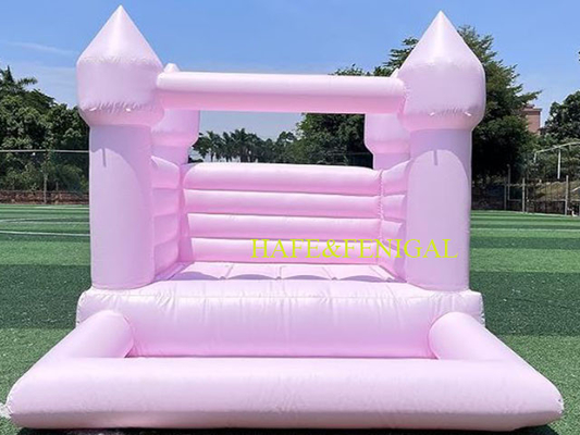 Customized Inflatable Pink Bounce House Castle With Slide For Kid