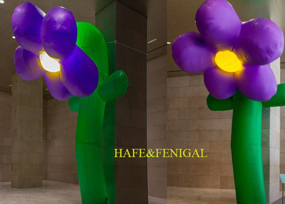Customized Giant Inflatable Flowers Sculpture With Light For Events Decoration