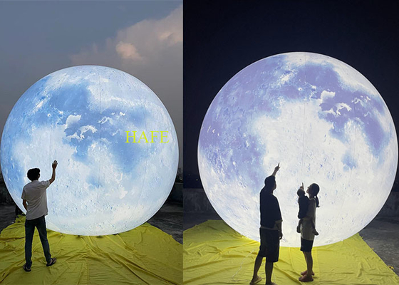 Inflatable Blue Moon Planet With Light For Planetariums Museums Or Parties