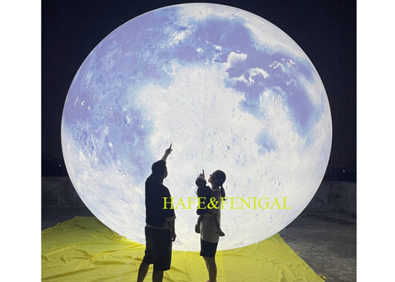 Inflatable Blue Moon Planet With Light For Planetariums Museums Or Parties