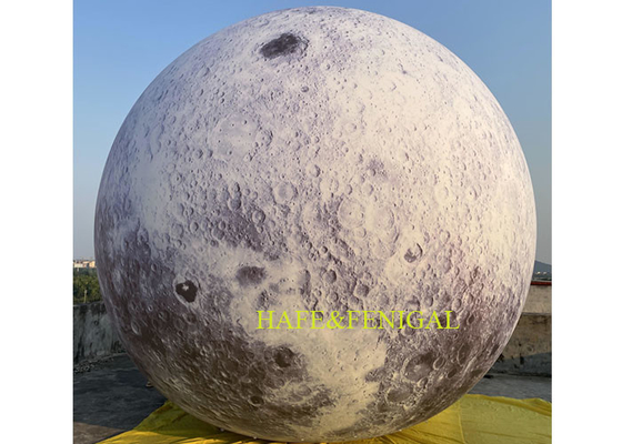 2m / 6.5ft Inflatable Grey Moon Planet With Light Hanging For Events Decoration