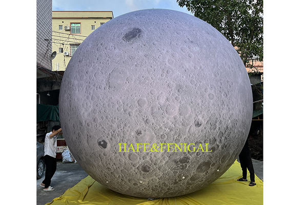 2m / 6.5ft Inflatable Grey Moon Planet With Light Hanging For Events Decoration