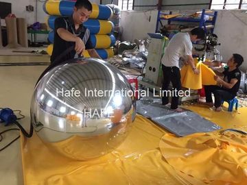 6.5ft Inflatable Mirror Ball 2m Silver Color To Meeting Decoration