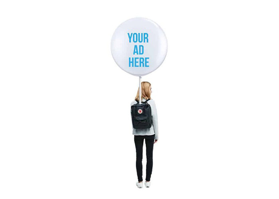 Custom 1m Backpack Balloons With RGB Light For Parade Events Or Ads Promotion