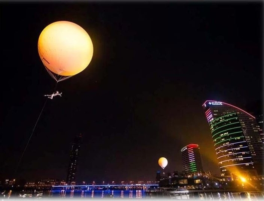 6.5m/21ft Helium Flying Performance Balloon Can Carry A Person With White Or Rgb Light