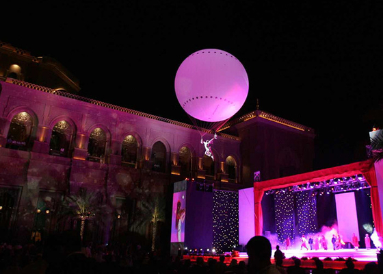 Customized 6.5m 21ft Aerial Show Helium Filled Balloon With White Or RGB Light