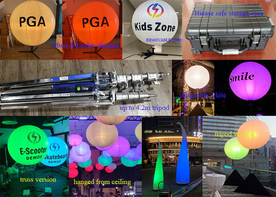 1.6m / 5.2ft LED White Or RGBW 400W Event Balloon Light Tripod Truss Or Ceiling Hanging Use