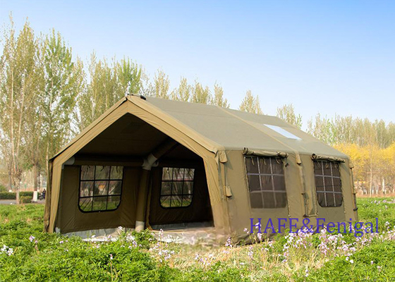 Military Green Inflatable Tent Exquisite Outdoor Camping 17.2 Square Meters Cotton Cloth