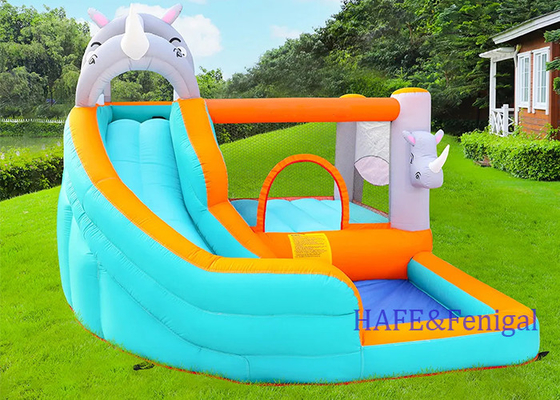 Animal Rhino Inflatable Water Slide Inflatable Bounce House Bouncing Castle For Kids