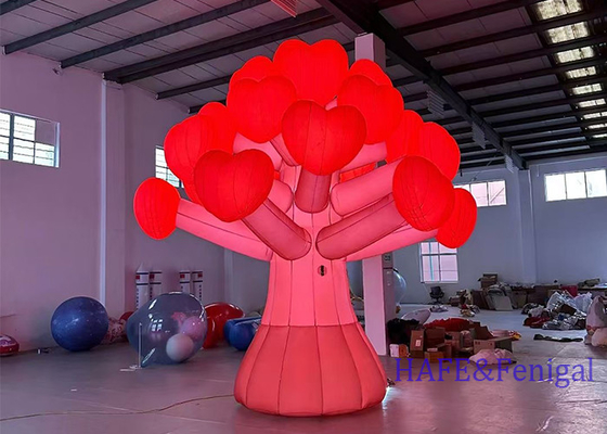 Custom Giant Inflatable Love Tree With Lights For Shopping Mall Event Decoration