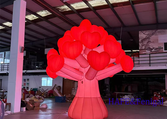 Custom Giant Inflatable Love Tree With Lights For Shopping Mall Event Decoration