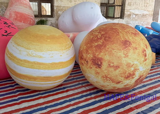 Customized 1-3m Planet Art Balloon With LED Light Event Atmosphere Decoration