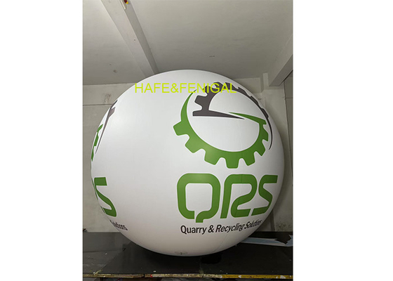 2M 6.5ft PVC Ads Balloon With Green Logo Printing For Trade Shows Branding Promotions