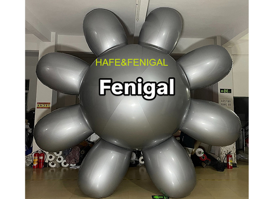 Silver Inflatable Flowers For Art Exhibitions Fashion Events Brand Creative Displays