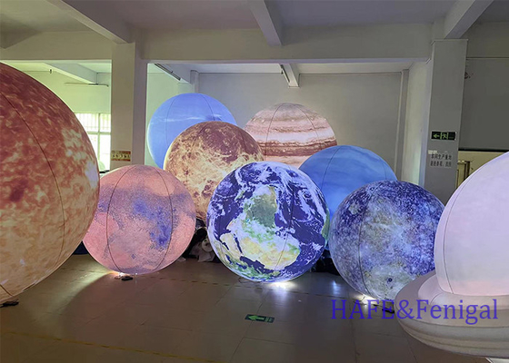 Activity Atmosphere Decoration Giant Planet Art Balloon With LED Lights 1-3 Meters Hung Customized